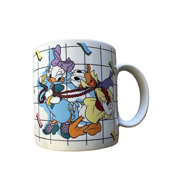 Vintage 80s 1987 Donald Daisy Duck Applause Walt Disney Ceramic Coffee Mug 1980s - Picture 1 of 9